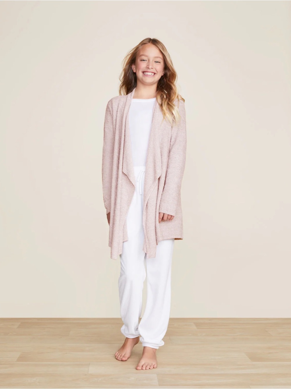 Barefoot Dreams Light Pink Open-Front Women's Cardigan